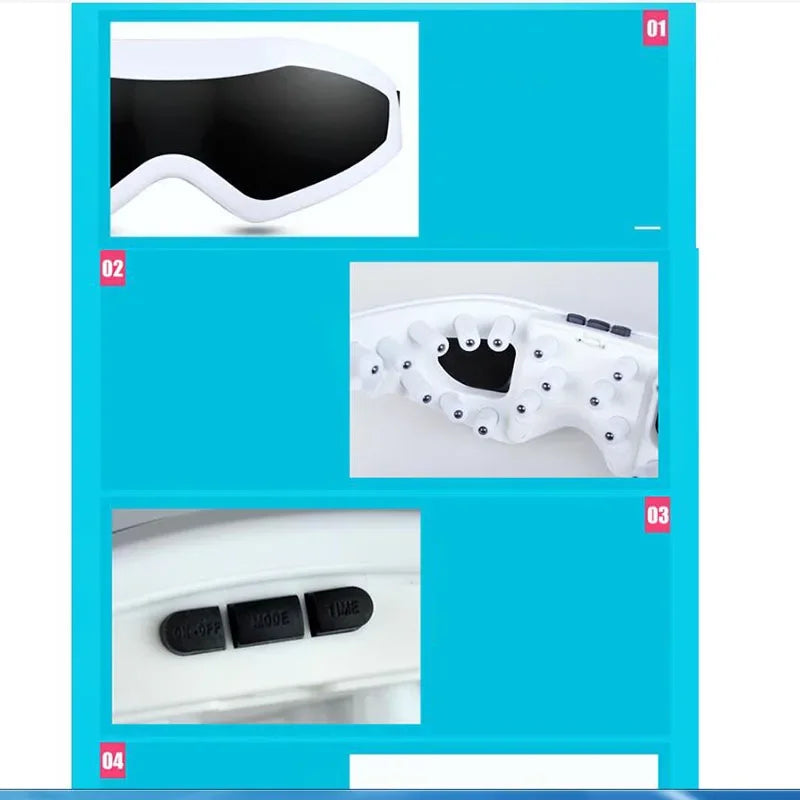 Eye Massager Eyes Fatigue Relief Smart Airbag Vibration Hot Compress Massage Bluetooth Music Relax Sleep Improve Dark Circles