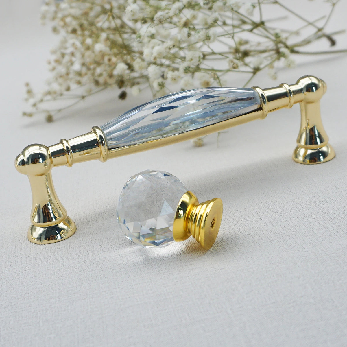 Gold Chrome Cabinet Handles Drawer Single Hole Knobs Luxury Wardrobe Dresser Pulls Modern Kitchen Accessories Furniture Hardware
