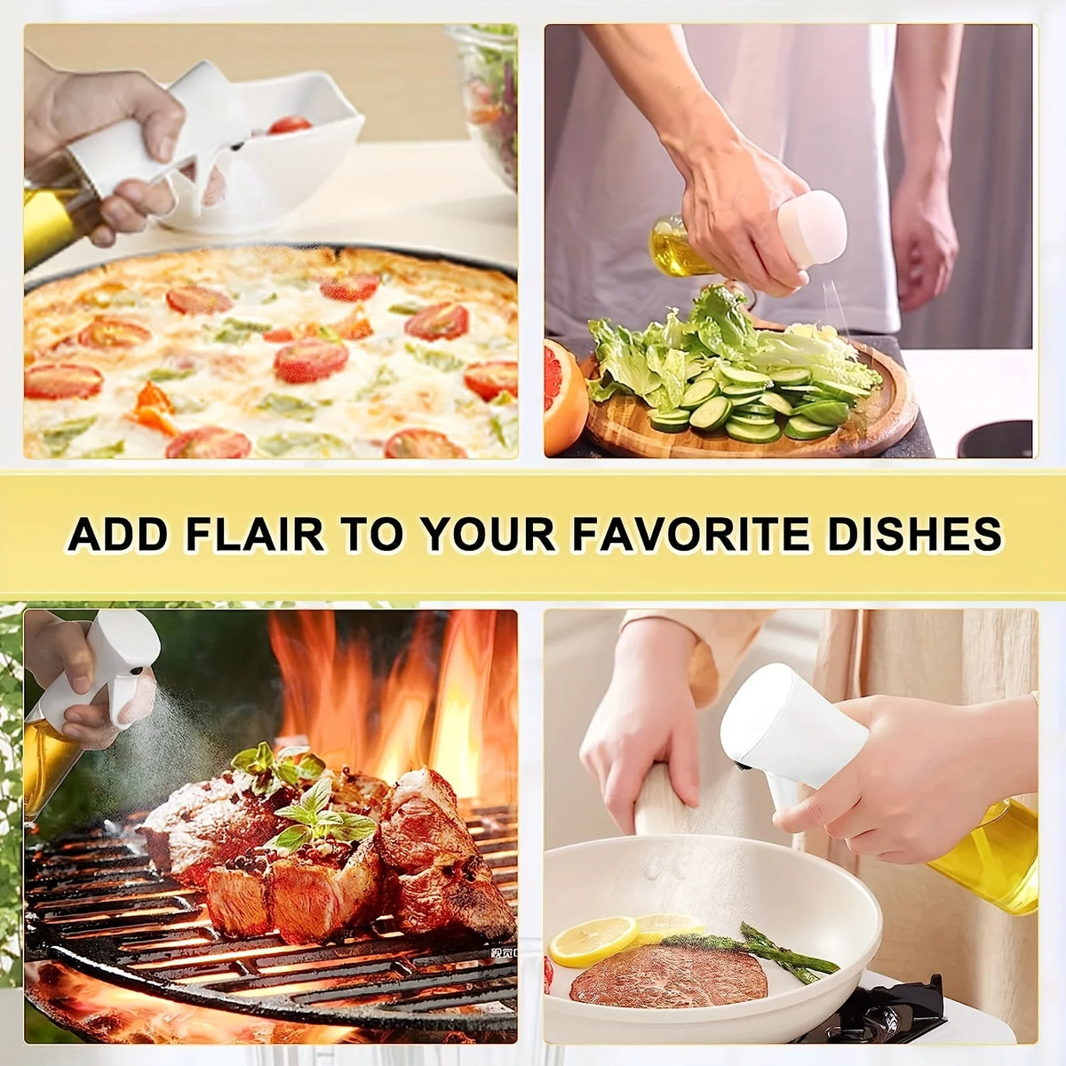 Press-type Oil Spray Bottle 200/300/500ML Kitchen Cooking Oil Sprayer Outdoor Barbecue Oil Spray Bottle Vinegar Soy Sauce
