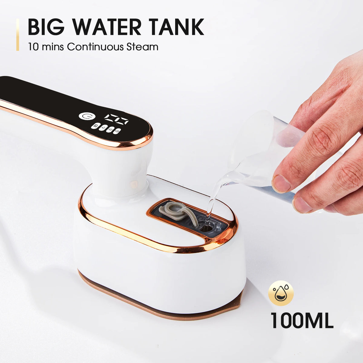 Handheld ironing machine (with steam brush), intelligent LCD electric rotary iron, portable mini iron for home and travel 6198-D
