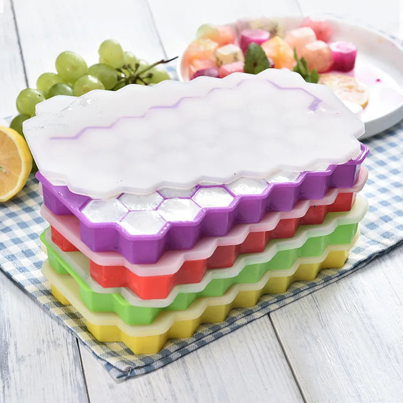 Reusable Silicone Ice Cube Mold Honeycomb Ice Cube Trays BPA Free Ice Maker Ice Jelly Juice Mould Whiskey Cocktail Kitchen Tool