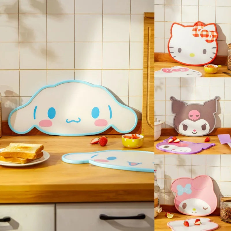 New Sanrios Kawaii Cutting Board Hello Kitty Kuromi MyMelody Cinnamoroll Cute Double-sided PP Chopping Plate Kitchen Accessories