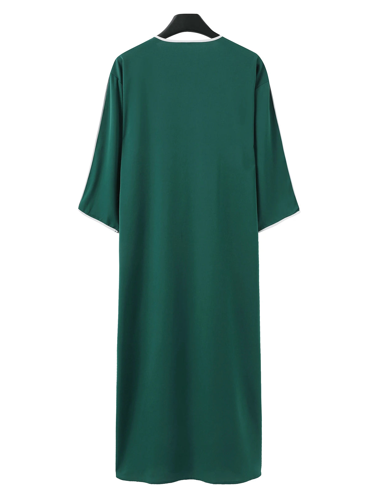 New Moroccan Green Arab Robe for Men Traditional Islamic Casual Clothing Embroidered Muslim Robe