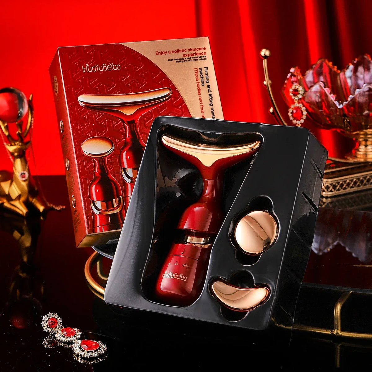 3 In 1 Face Massager Neck Facial Eye Massage Introducer Microcurrent Skin Rejuvenation Anti Aging Beauty Device BEAUTY TOOLS