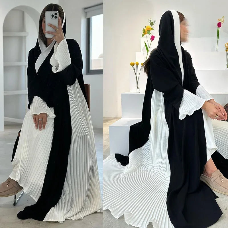 Eid Muslim Party Abaya for Women Ramadan Cardigan Pleated Long Dress  Morocco Kaftan Vestidos Largos Dubai Robe Jalabiya 2025