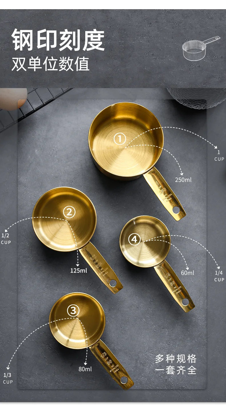 4 Pcs Stainless Steel Measuring Spoon Set High Quality  Graduated   Baking Home Kitchen Tool Salt Coffee s