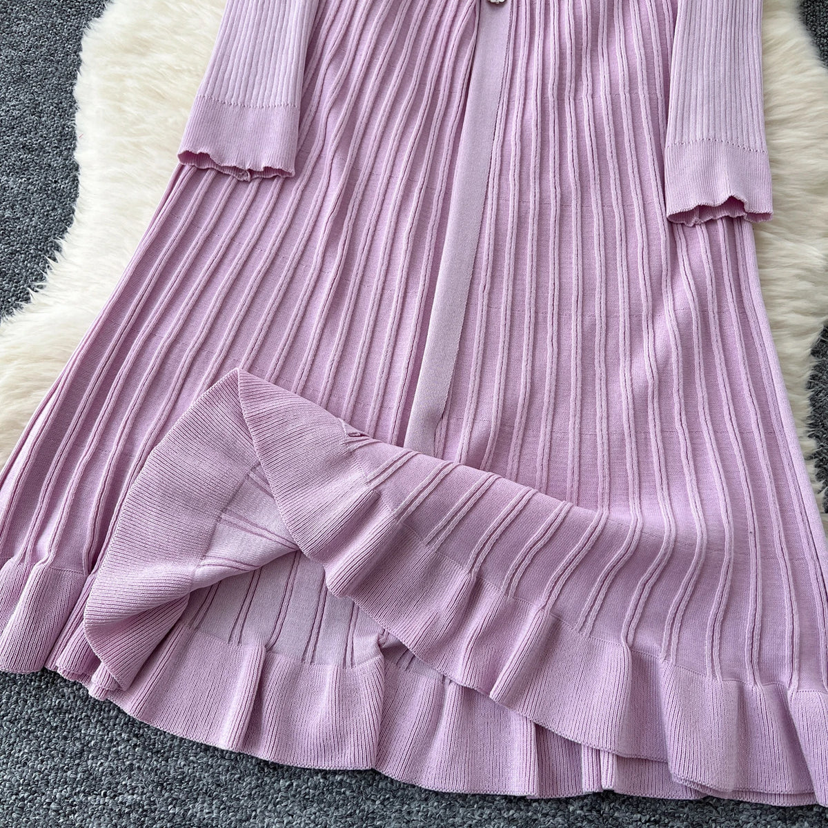 SINGREINY Autumn Knitting Sweater Dress Ladies V-Neck Single Breasted Full Sleeve Soft Slim Senior Knitted Casual Long Dress