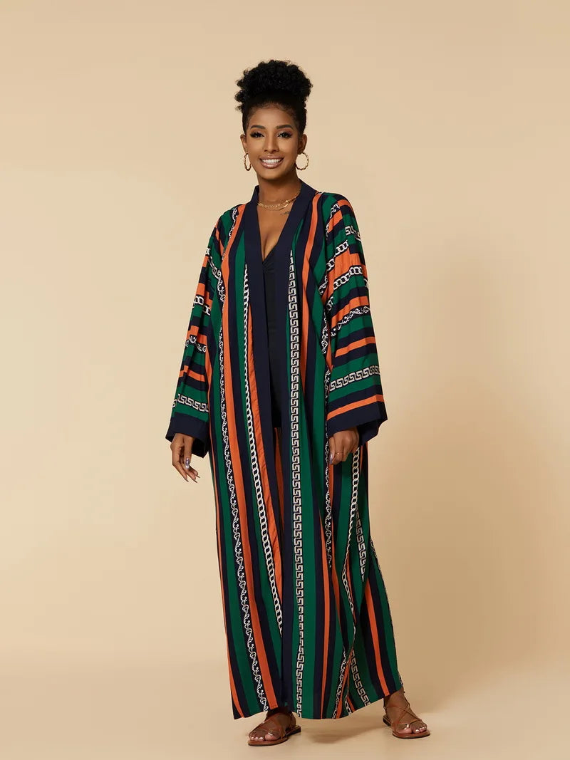 Para Praia Kimono Beach Robe Swimsuit Cover Ups Beachwear Long Flared Sleeve Dress Sarong Women Loose Cardigan Bikini Covers