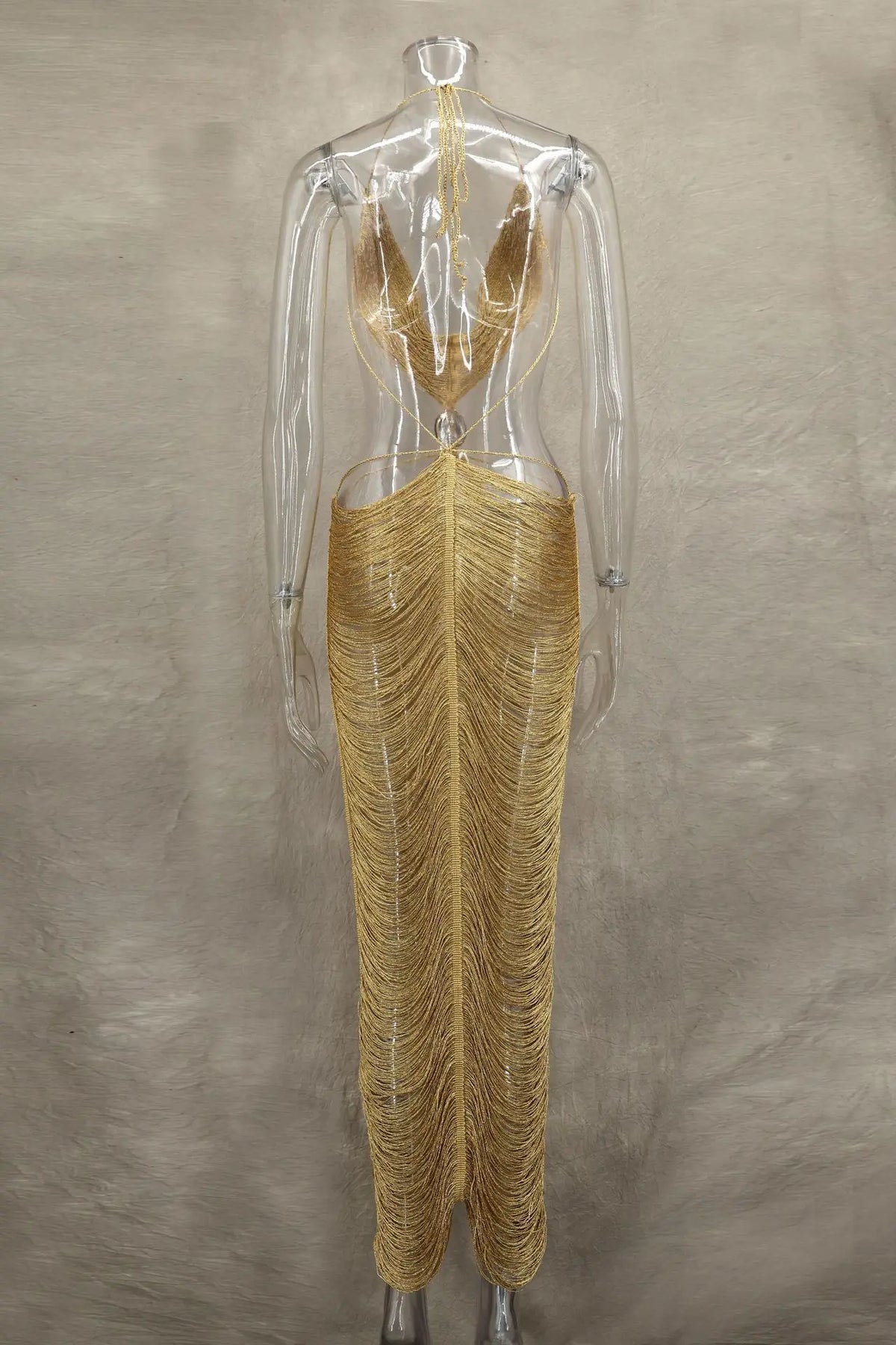 Sexy Shell Tassel Halter Long Dress Women Hollow Out Sleeveless Backless Maxi Dresses 2025 New Summer Y2K Party Club Beach Gowns