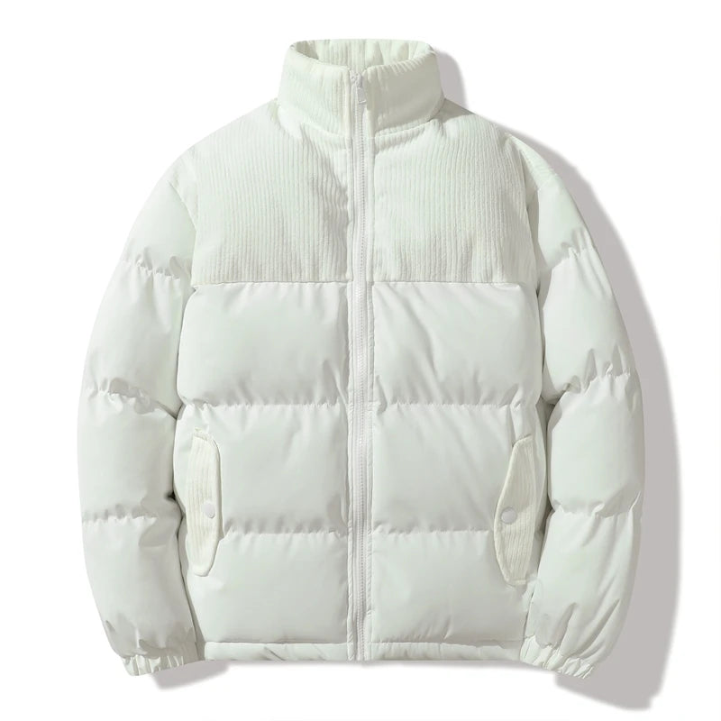 Autumn Winter Spliced Polar Fleece Solid Color Down Jacket High Quality Fabric Warm Comfortable Skin Lock Warm Men's Down Coats