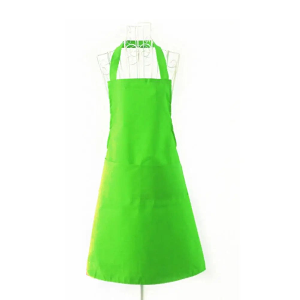 Polyester+ Cotton Blend Sleeveless Apron  Black Red Coffee Orange Anti-wear Cooking Kitchen Bib Women Men Aprons With Big Pocket