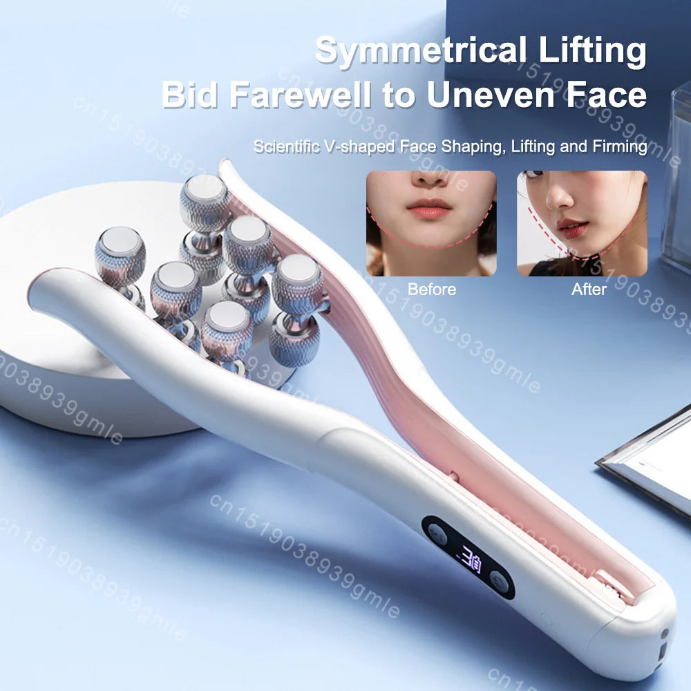 EMS Micro-Current Face Massage Roller Neck Face Lifting Firming Facial Lift Massager Anti Wrinkle Face Slimming Beauty Skin Care