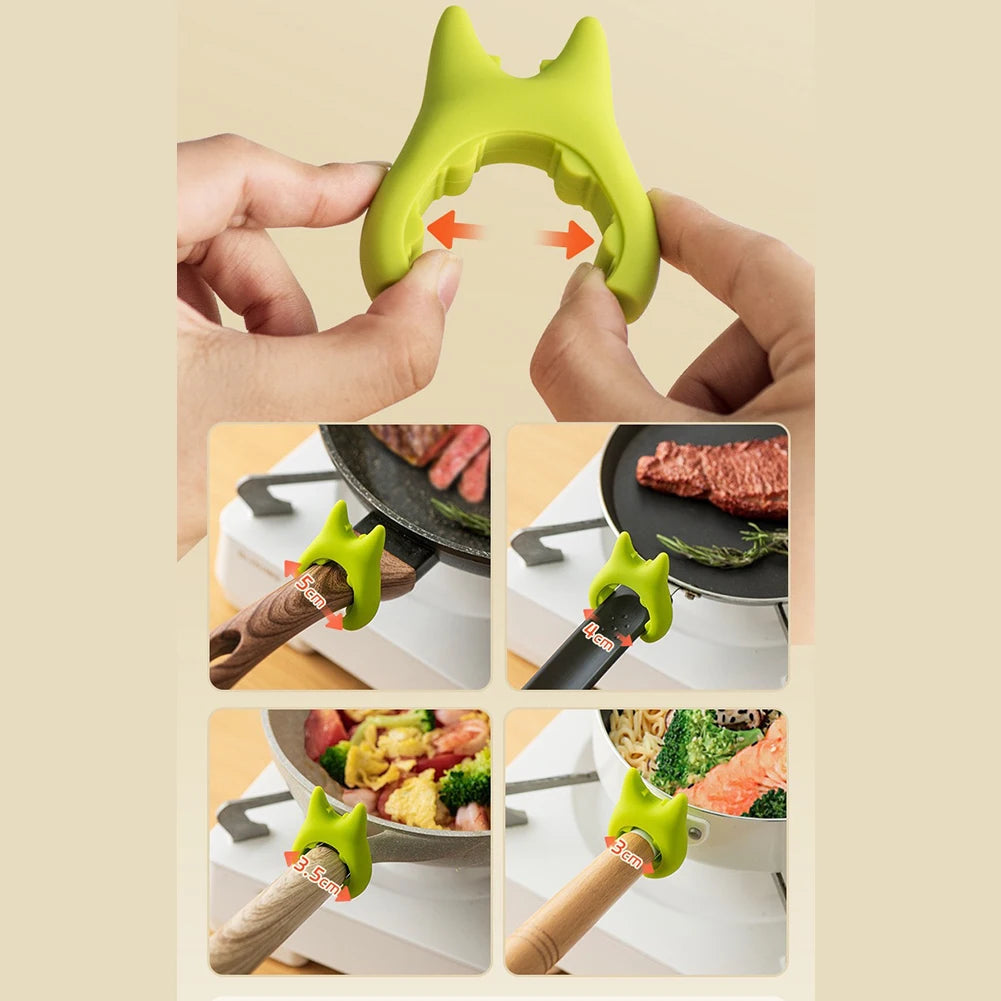 Spoon Holder Clip Anti Scalding and Overflow with Non Perforated Fork Spatula Rack Silicone Cooking Pot Clip Kitchen Accessories