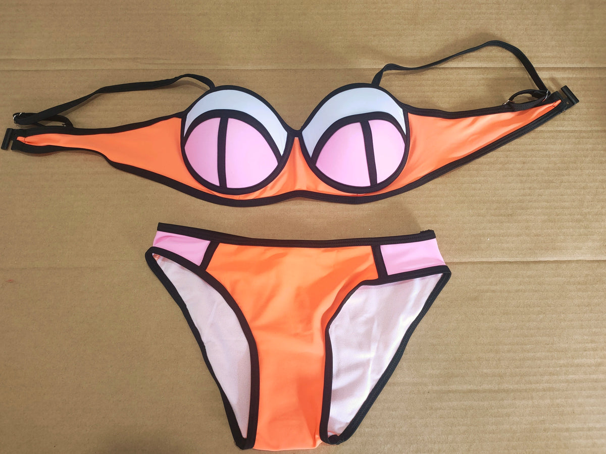 F4297 Women's swimsuit Multi Colour Neoprene Bikini Women Sexy Bikini 2025 women's push up swimsuit