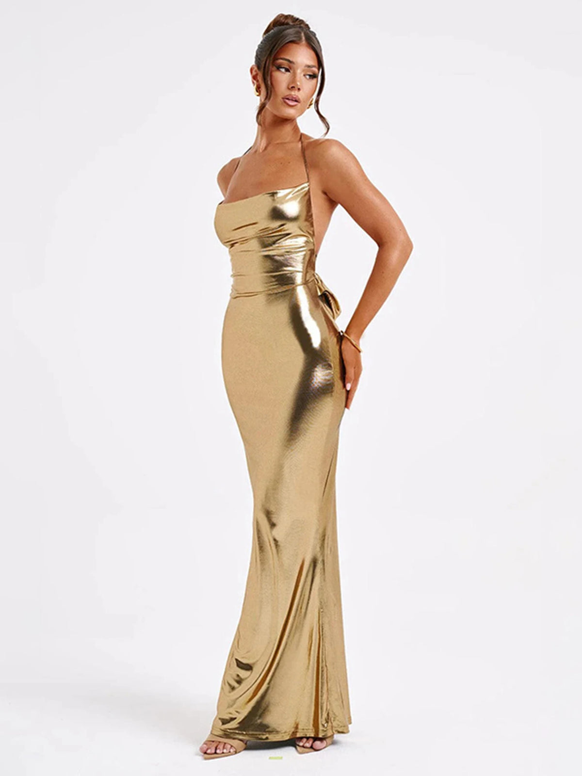 Women Dresses Summer New Strap Clubwear Sexy Backless Halter Bandage Long Dress Slim Solid Off Shoulder Lady Clothing Streetwear