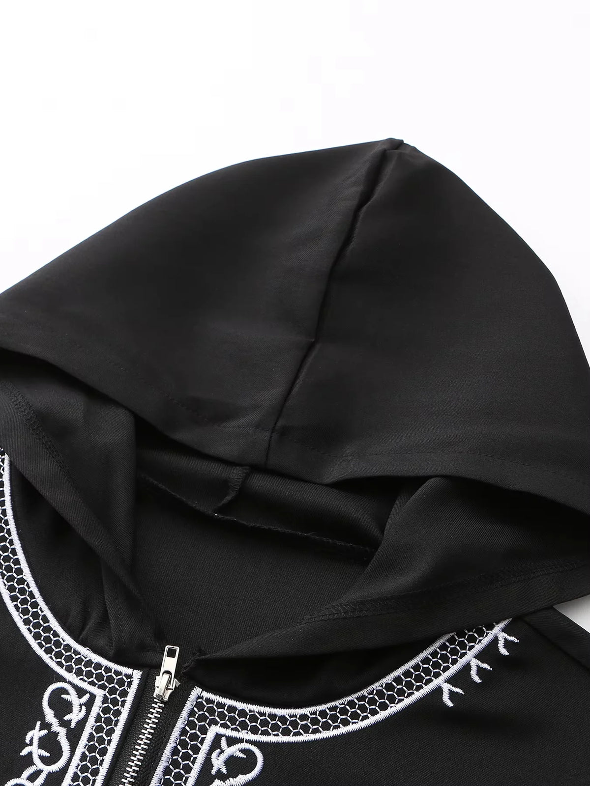 Muslim men's hooded robe fashionable luxury retro ethnic style embroidered men's robe simple casual daily worship robe