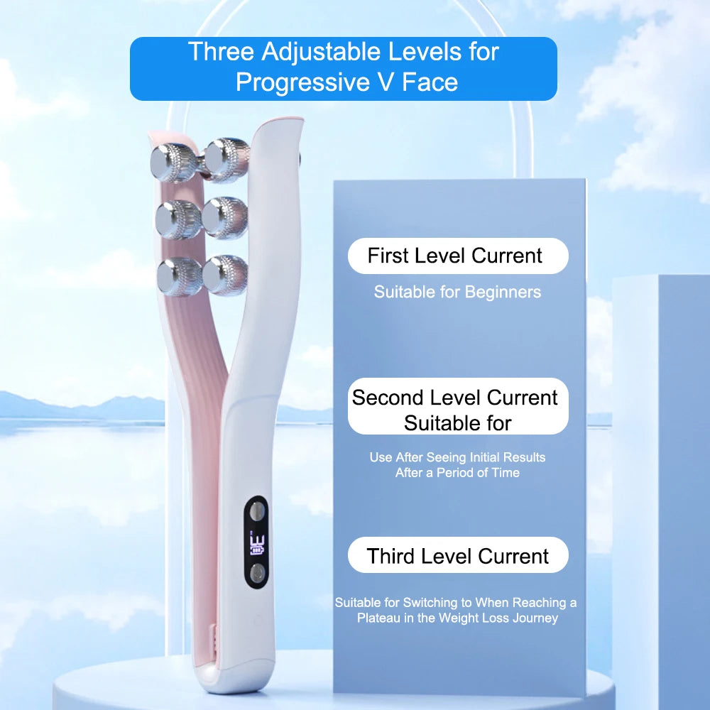 EMS Micro-Current Face Massage Roller Neck Face Lifting Firming Facial Lift Massager Anti Wrinkle Face Slimming Beauty Skin Care