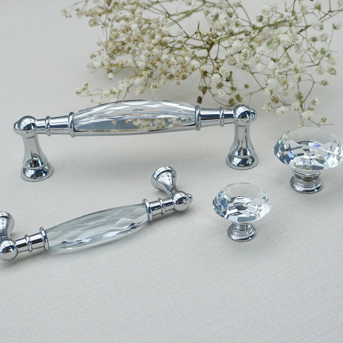 Gold Chrome Cabinet Handles Drawer Single Hole Knobs Luxury Wardrobe Dresser Pulls Modern Kitchen Accessories Furniture Hardware