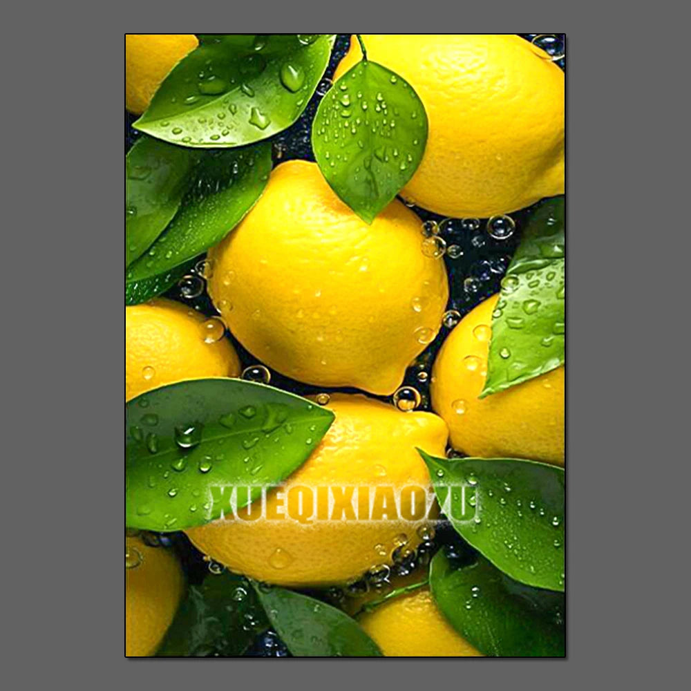 Fruit Diamond Painting Strawberry Lemon Picture Full Diamond Mosaic Cross Stitch Kit Art DIY Kitchen Restaurant Home Decoration