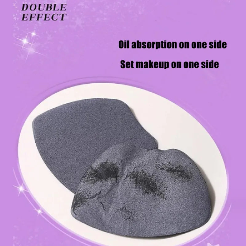 LISHU Bamboo Blotting Papers With Makeup Puff Mirror Refreshing Portables Oil Control Tool Kits Facial Oil Absorbing Sheets Care