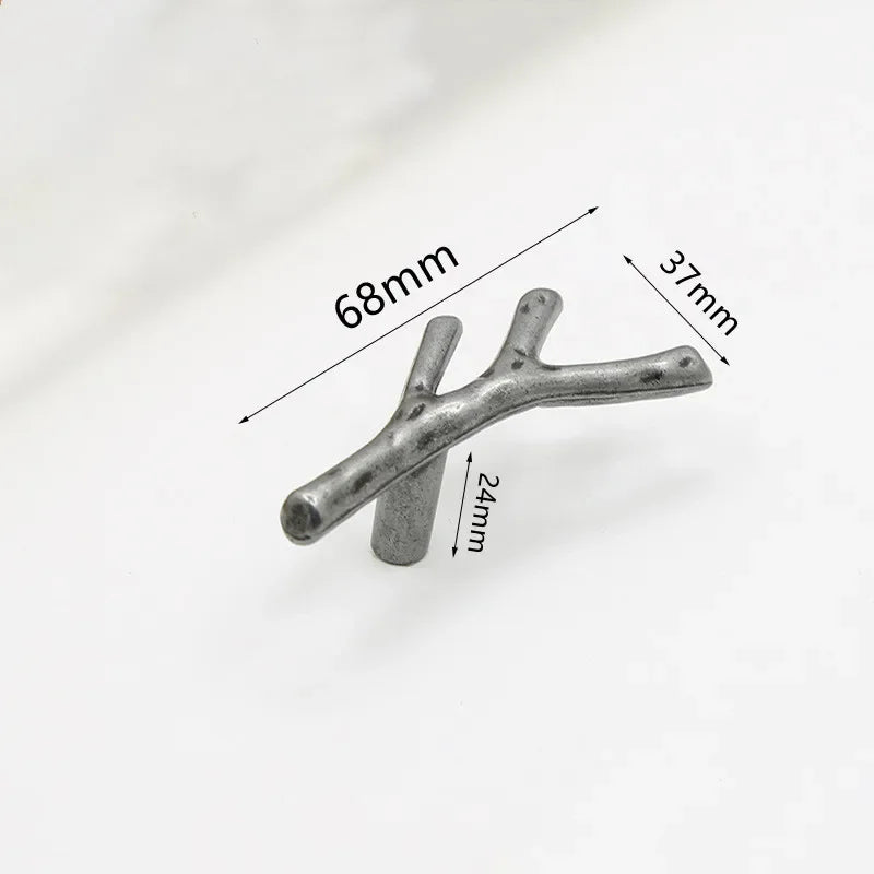 Fashion Tree Branch Furniture Handle 96mm 128mm Black Silver Bronze Kitchen Cabinet Handles Drawer Knobs Door Pulls Hardware