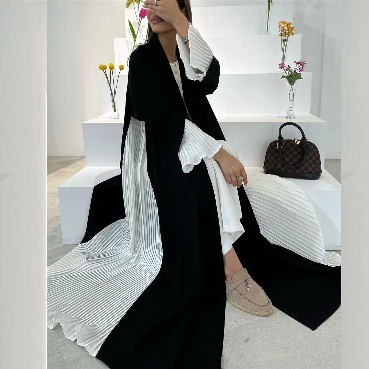 Eid Muslim Party Abaya for Women Ramadan Cardigan Pleated Long Dress  Morocco Kaftan Vestidos Largos Dubai Robe Jalabiya 2025