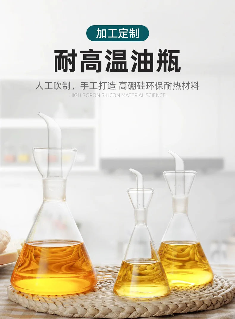 High Borosilicate Glass Oil Pot Household Leak-proof Oil & Vinegar Pots Kitchen Pot Soy Sauce Pot Oil Tank Seasoning Bottle Tool
