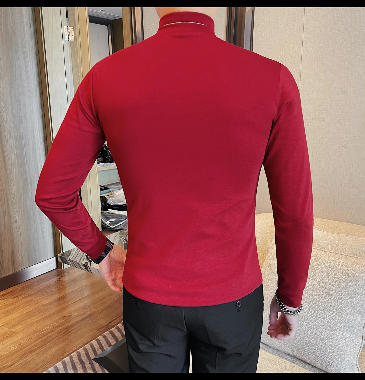 Men's T Shirts Autumn Winter New Turtleneck Long Sleeve T-Shirts For Men Clothing 2025 Slim Fit Casual Basic Tee Shirt Homme 4XL