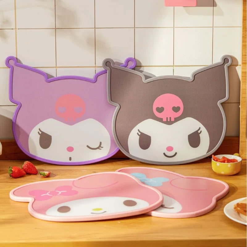 New Sanrios Kawaii Cutting Board Hello Kitty Kuromi MyMelody Cinnamoroll Cute Double-sided PP Chopping Plate Kitchen Accessories