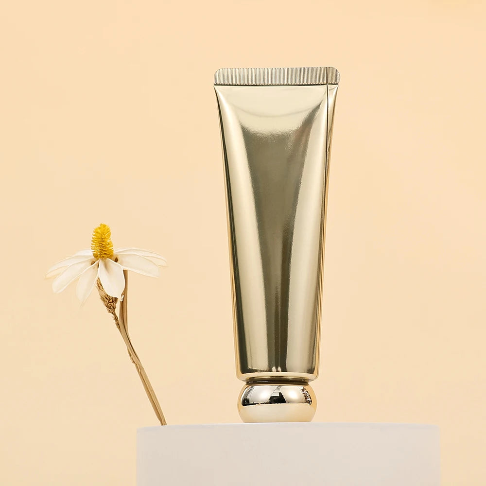 3pcs Gold 50ml Empty Refillable Plastic Soft Tubes Squeezable Bottle Packing Cosmetic For Facial Cleaner  Lotion Hand Cream