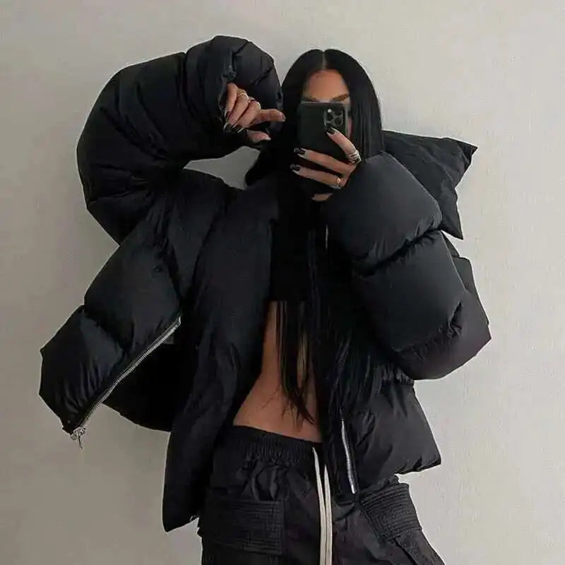 HKSH Autumn Winter New Men Tide Cotton Padded Jacket Scarf Collar Thick Long Sleeve Zipper Bread Chic Trendy RO Style Coat H2840