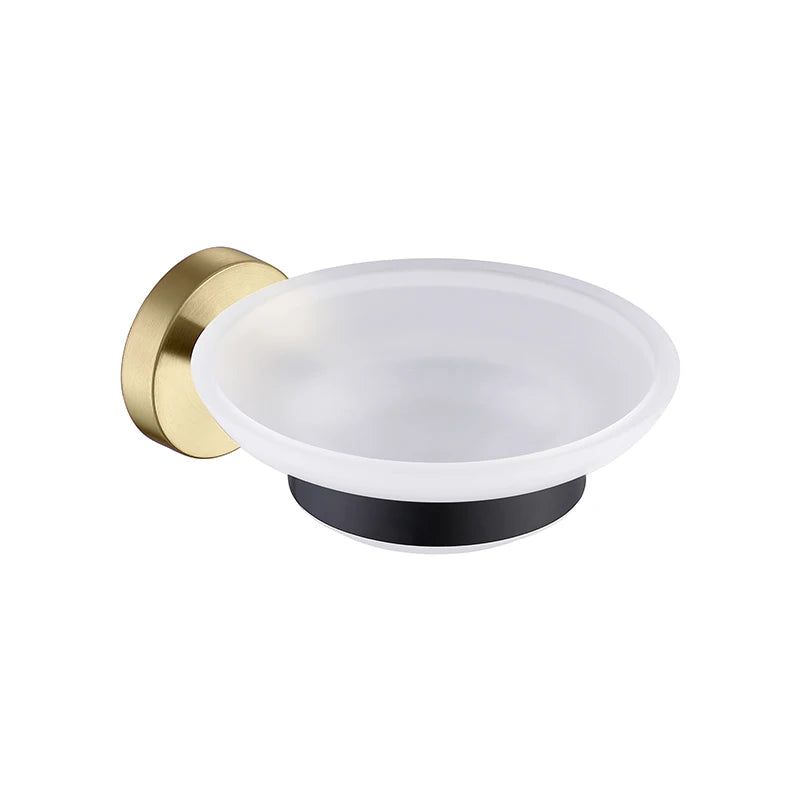 Soap Dish holder for Kitchen Bathroom Accessories Wall Mount Soap Dispenser Soap Rack With Glass Dish Metal Soap Holder Gold