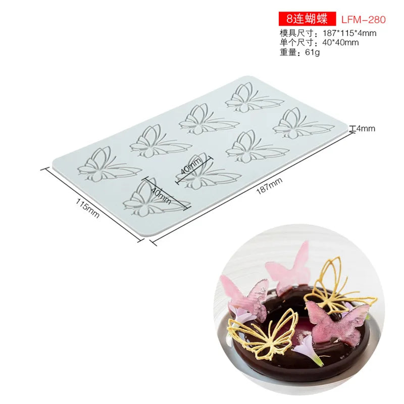 Various Leaf Butterfly  flower Silicone Cake Lace Mold Snowflakes deer Shape Fondant Mold Cake Decorating Tool  kitchen bakeware