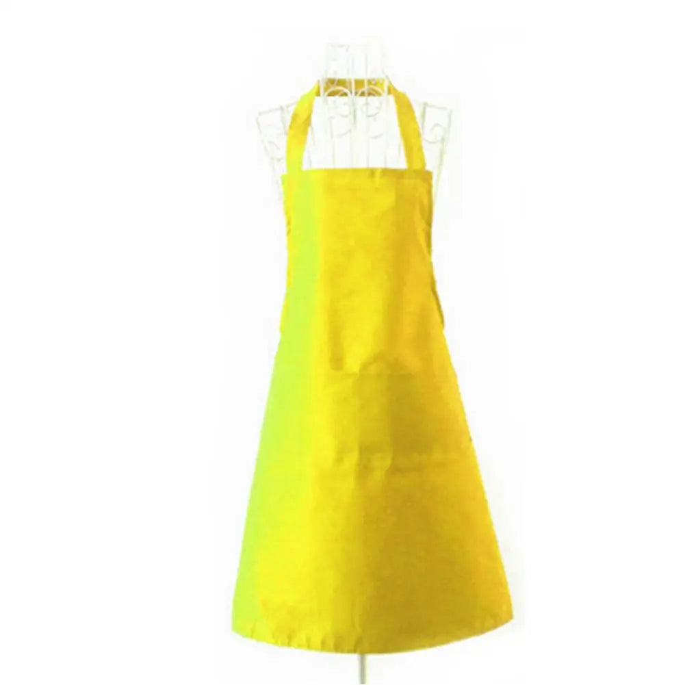 Polyester+ Cotton Blend Sleeveless Apron  Black Red Coffee Orange Anti-wear Cooking Kitchen Bib Women Men Aprons With Big Pocket