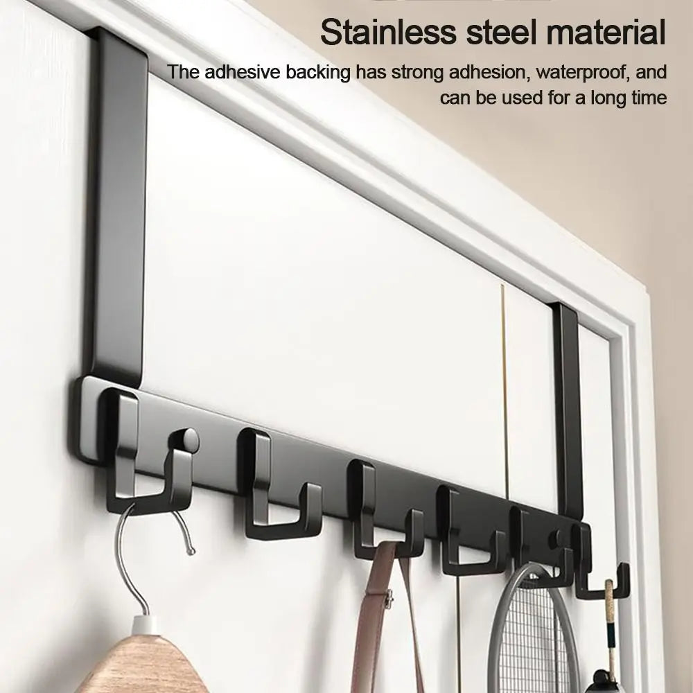 Hooks Over The Door Home Bathroom Organizer Rack Clothes Coat Hat Towel Hanger New Bathroom Kitchen Accessories Holder Door Hang