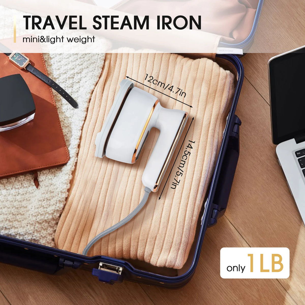 Handheld ironing machine (with steam brush), intelligent LCD electric rotary iron, portable mini iron for home and travel 6198-D
