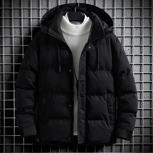 Men's Casual Fleece-padded Jacket Warm Waterproof Crisp High-quality Fabric Comfortable Skin Breathable Wear Handsome Coats