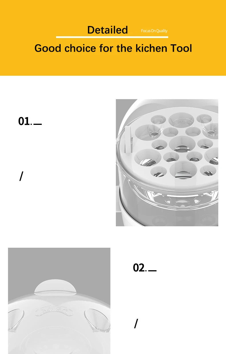 Multi Function Egg Steamer Electric Egg Cooker Corn Milk Steamed Kitchen Cooking Machine Rapid Double Layer Egg Boiler Steamer