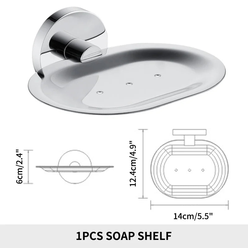 Soap Dish holder for Kitchen Bathroom Accessories Wall Mount Soap Dispenser Soap Rack With Glass Dish Metal Soap Holder Gold