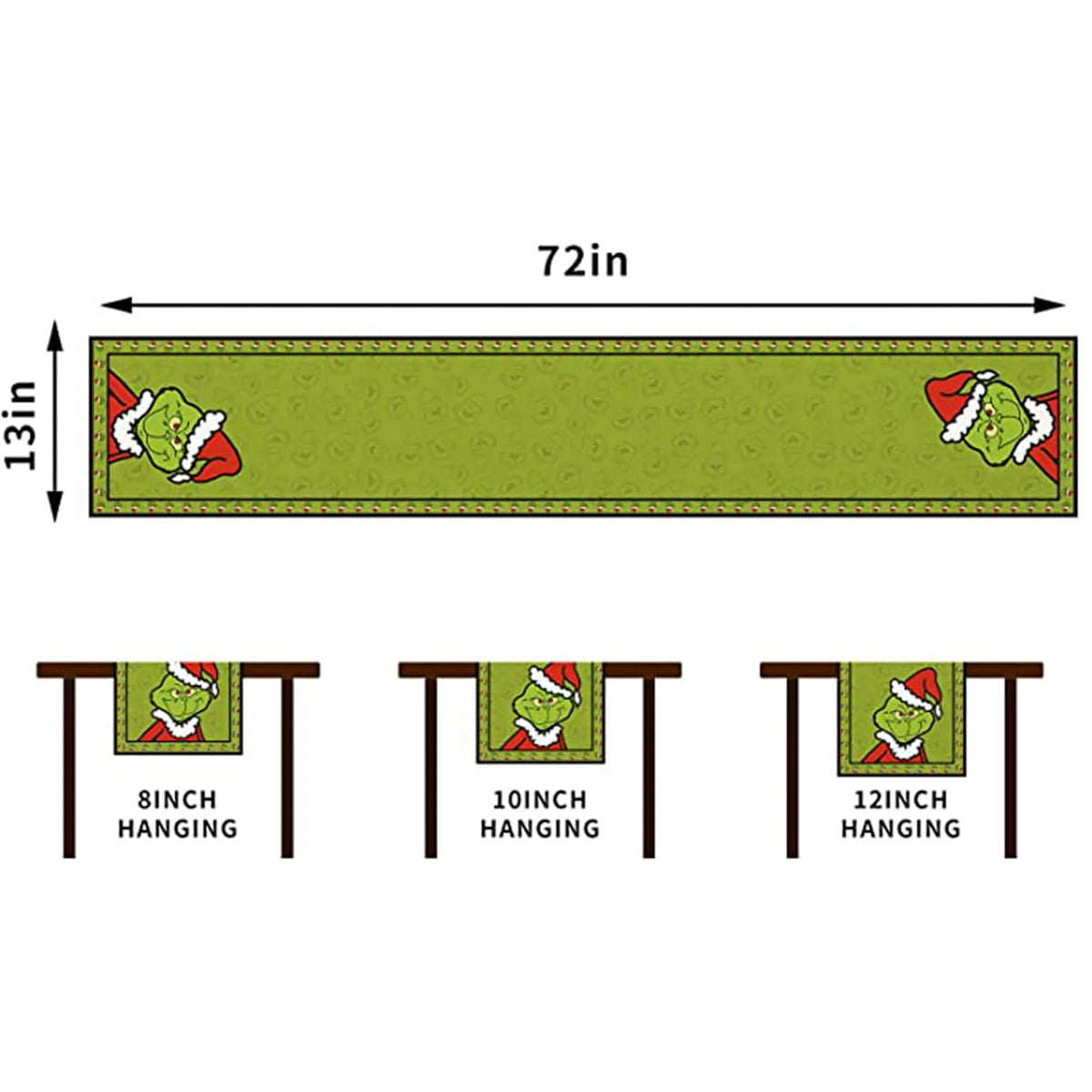 Linen Green Christmas Table Runner Tablecloth Christmas Xmas Winter Holiday Home Kitchen Dining Room Table Decoration 13x72 Inch