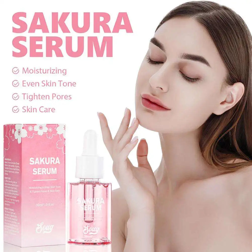 Niacinamide Sakura Serum Face Essence Deep Cleansing Moisturizing Dry Skin  Shrink Pores Beauty Facial Skin Care Products 2/1pcs
