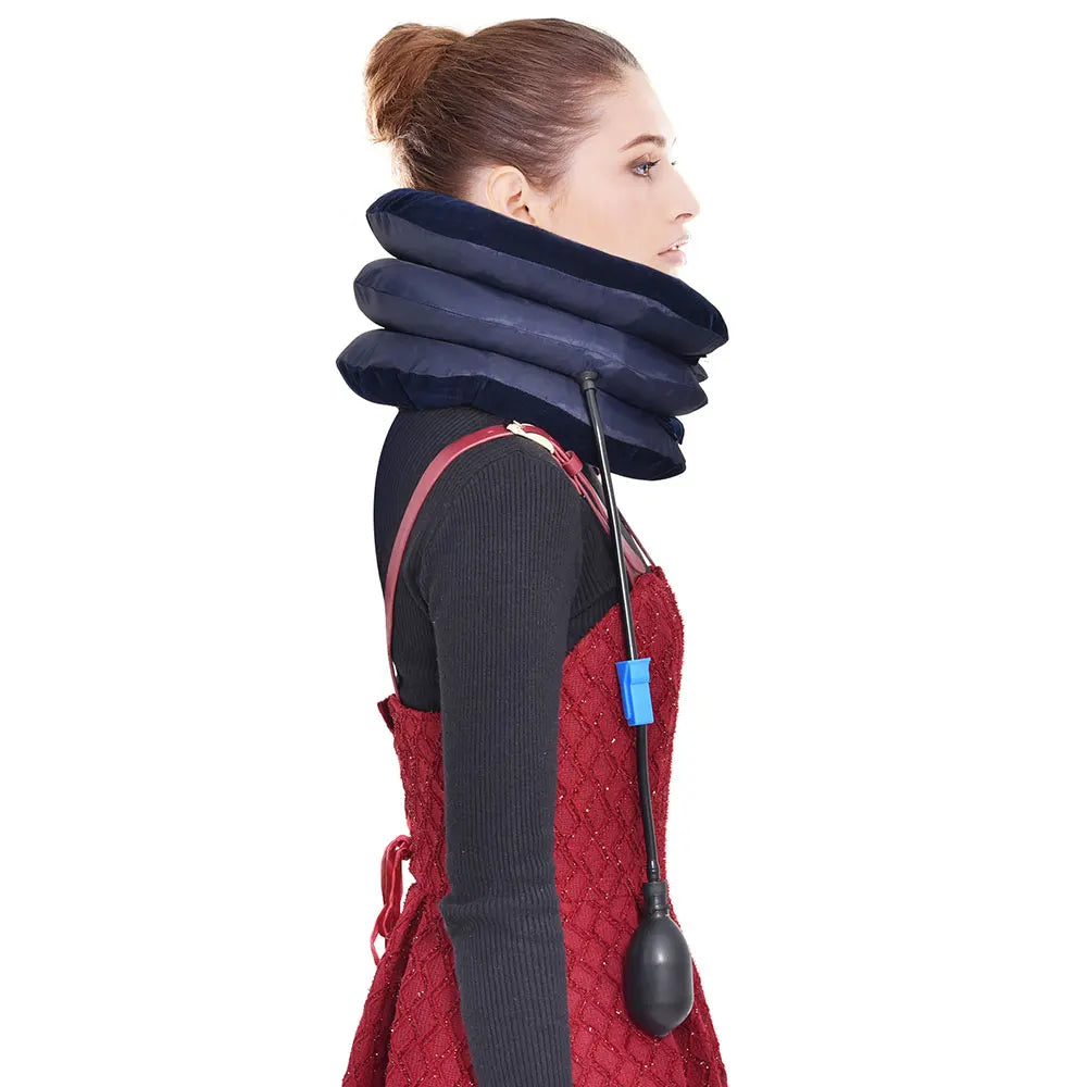 Dropshipping Inflatable Cervical Retractor Neck Massager Air Cervical Traction Neck Stretching Brace Soft Neck Cervical
