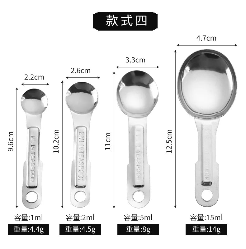 4 Pcs Stainless Steel Measuring Spoon Set High Quality  Graduated   Baking Home Kitchen Tool Salt Coffee s