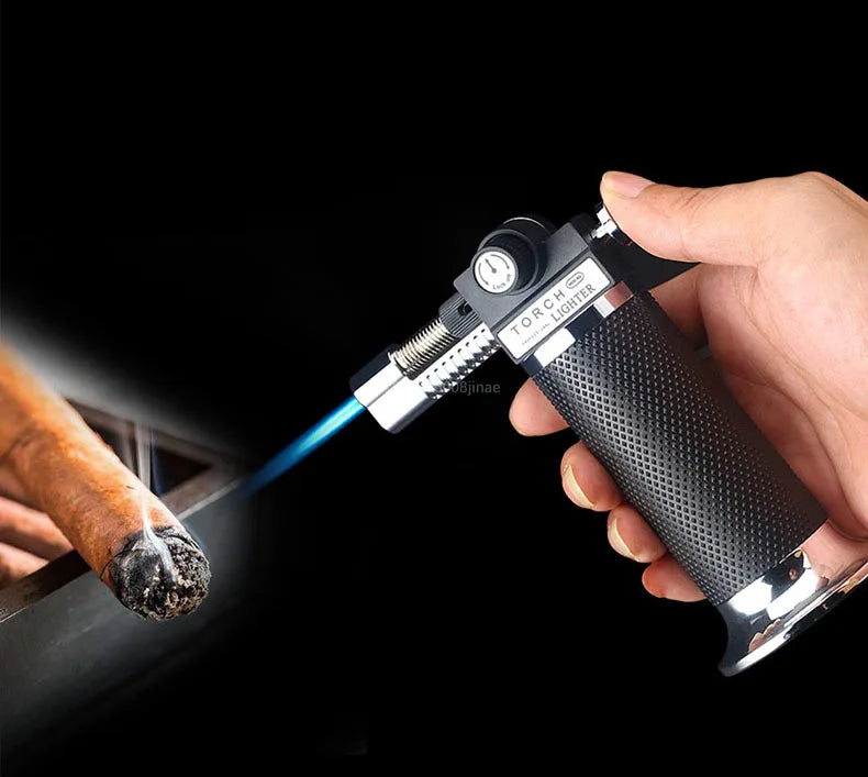 Gas Lighter Windproof BBQ Kitchen Cooking High Capacity Torch Turbine Lighter Spray Gun Jewelry Metal Welding Men's Gifts