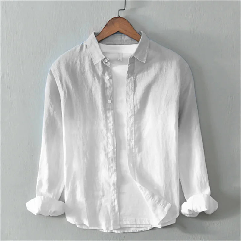 2024 New Summer Shirt Casual Long Sleeve Lapel Shirt 3D Printing Light Color Changing Men's Linen Shirt XS-6XL Fast Shipping