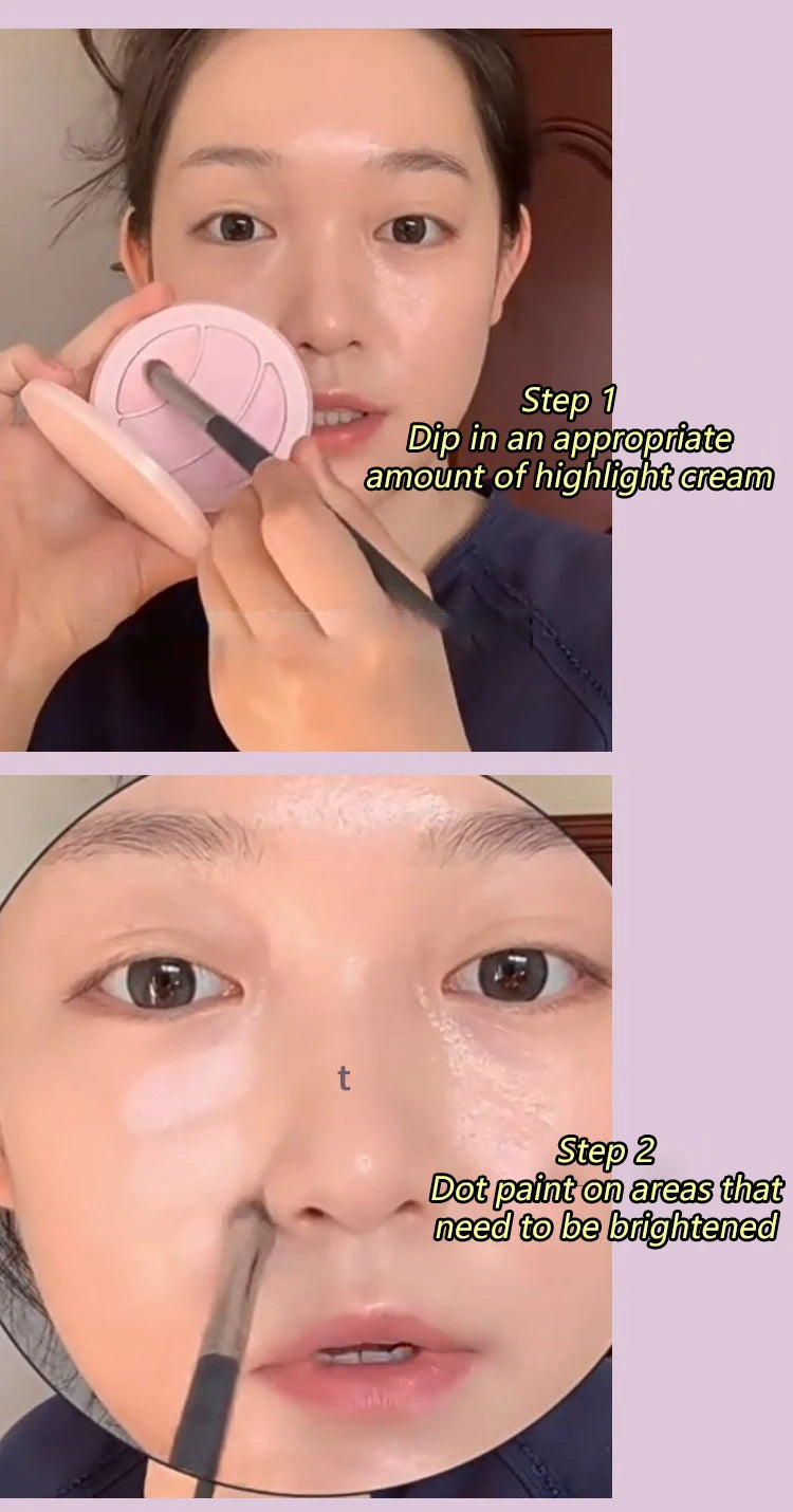 3-color Highlighter Palette Multi-use Mash Potato Pearlescent Matte Facial Contour Powder Cream Natural 3D Face Brighten Makeup