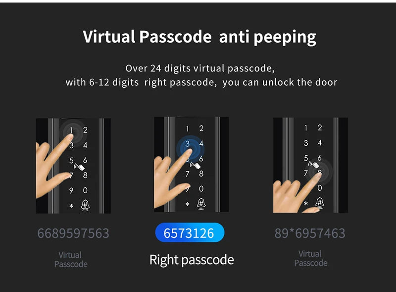 TTLOCK 3D Face Recognition Access Control Keypad Door Lock Opener Fingerprint E-Key Code App RF Remote Facial RFID Card Unlock