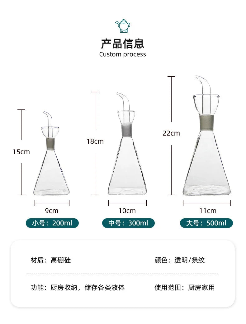 High Borosilicate Glass Oil Pot Household Leak-proof Oil & Vinegar Pots Kitchen Pot Soy Sauce Pot Oil Tank Seasoning Bottle Tool