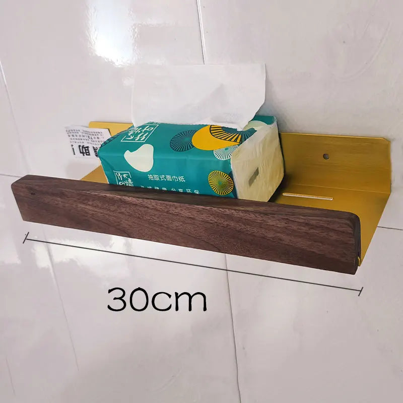 Bathroom Rack Wall-mounted Shower Room Toilet  Nordic style Shelf Cosmetic Storage kitchen Multi-purpose Shelf Solid Wood
