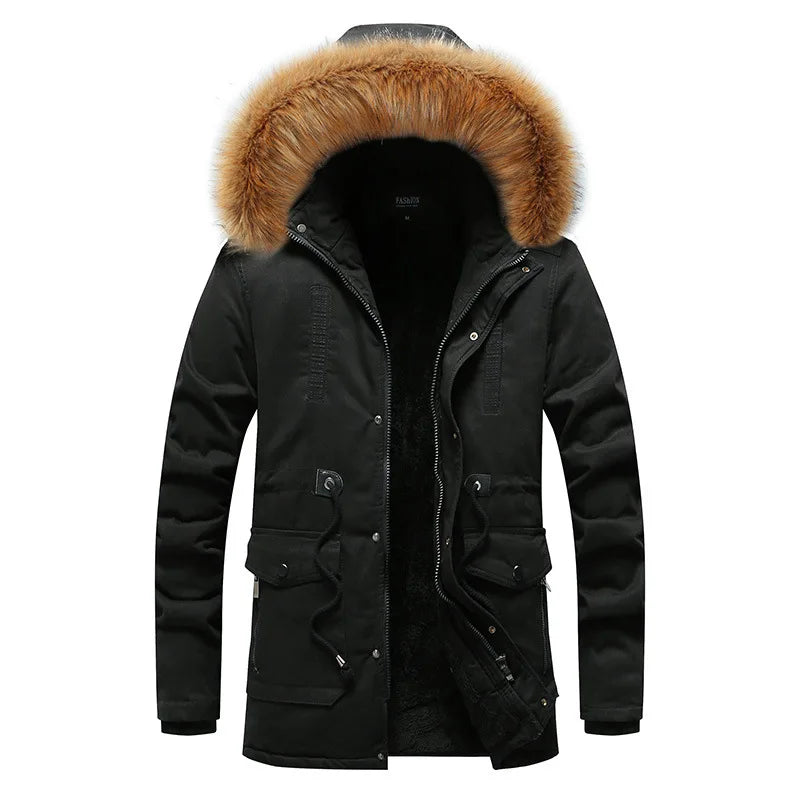 Camouflage Jacket Winter Hooded Velvet Thick Windproof Coat Men Warm Male's Medium-long Parkas New Mens Camo Parka Coat